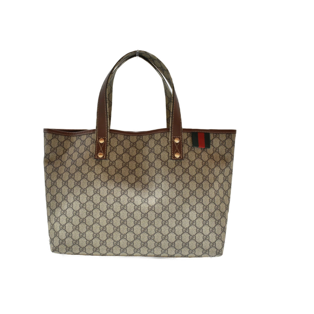 GUCCI GG Supreme Sherry Tote Bag Brown Canvas
